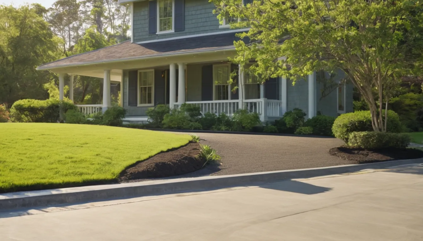 A newly poured concrete driveway beside a colonial home in Mount Airy